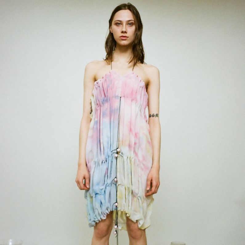 Halter String Dyed Dress