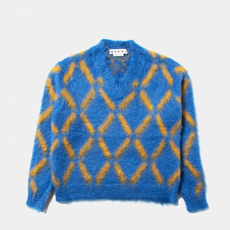 Patterned Stripe V-Neck Sweater