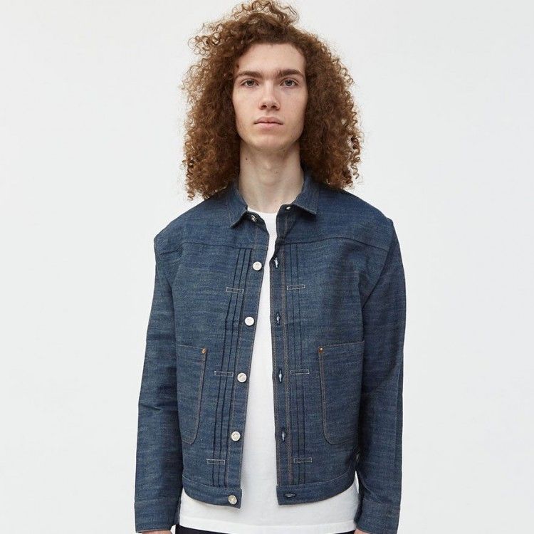 Triple Pleat Denim Shirt