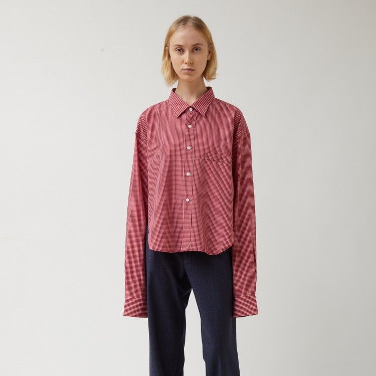 Red Check Cut-Up Shirt