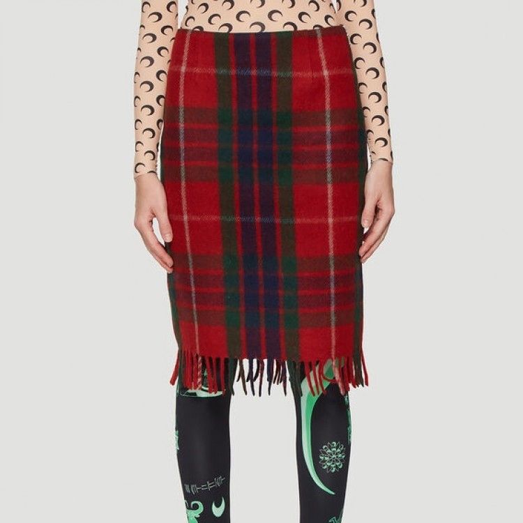 Fringed Skirt in Red
