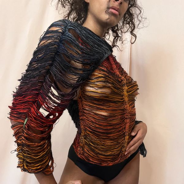 TOP MULTICOLORE EN LAINE