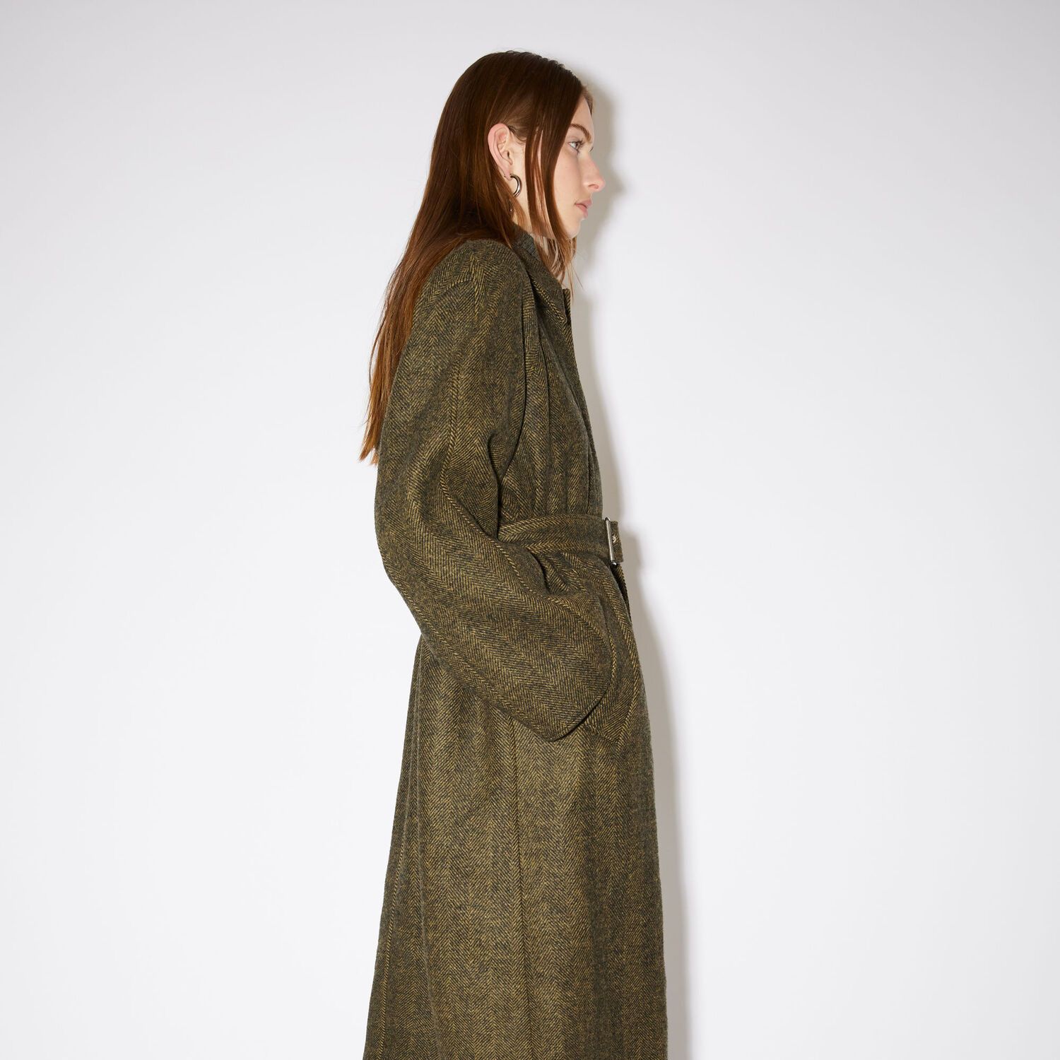 WOVEN BELTED COAT 