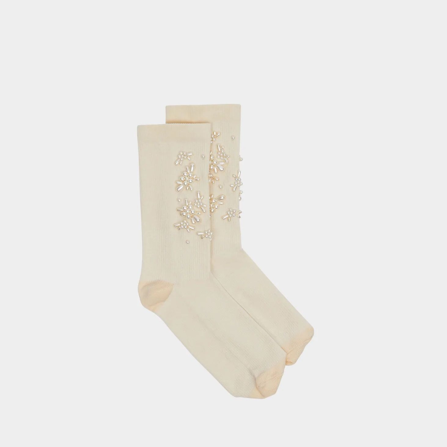Ankle Flower Embellished Socks