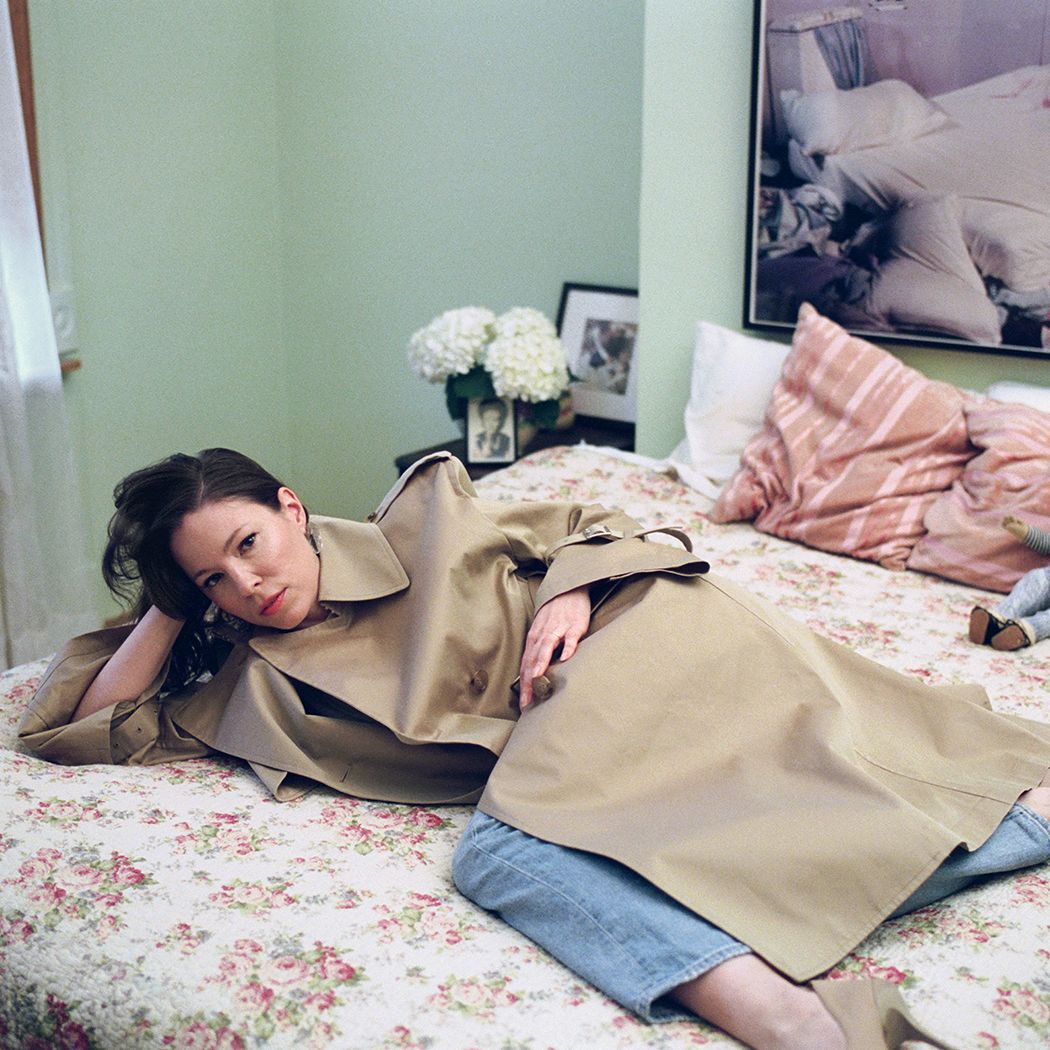 Beige Gabardine Trench Coat