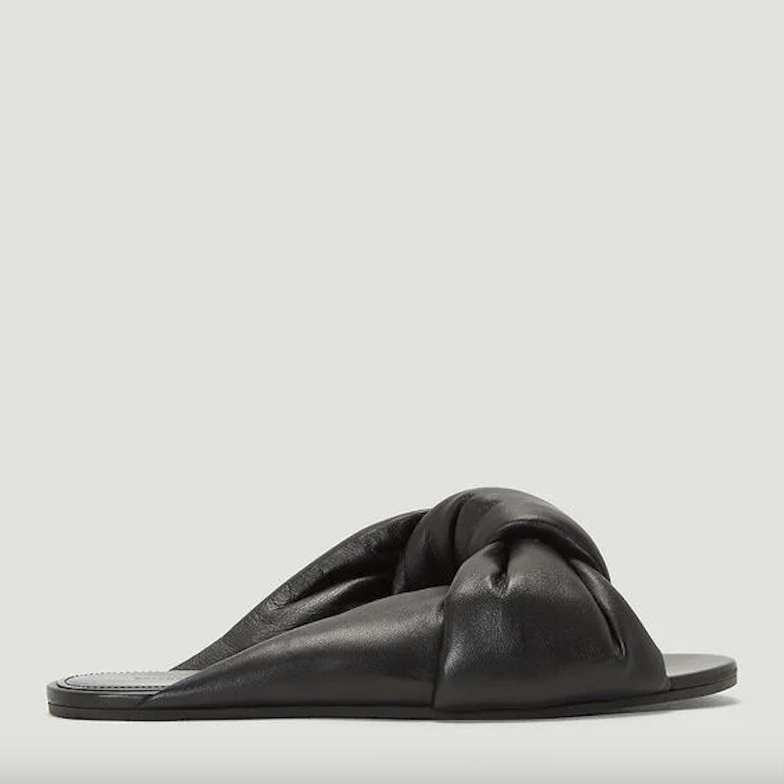 Drapy Leather Slides