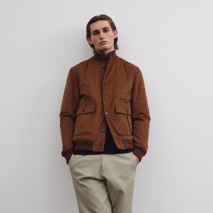 Corduroy padded jacket