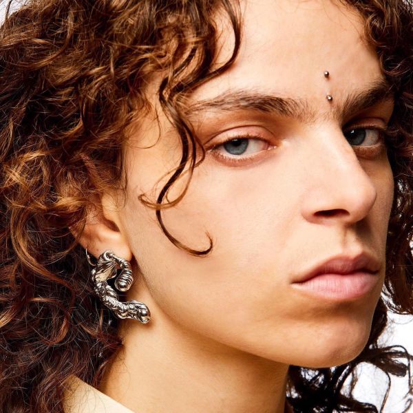 Pyrite falls earrings