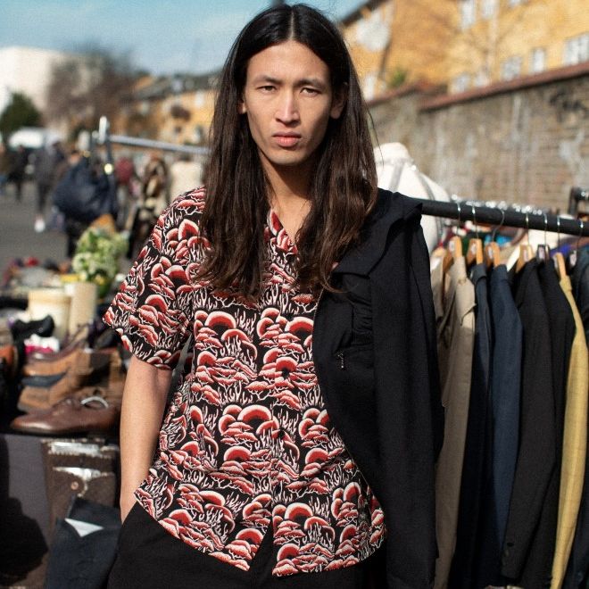 Coral Patterned Shirt Red