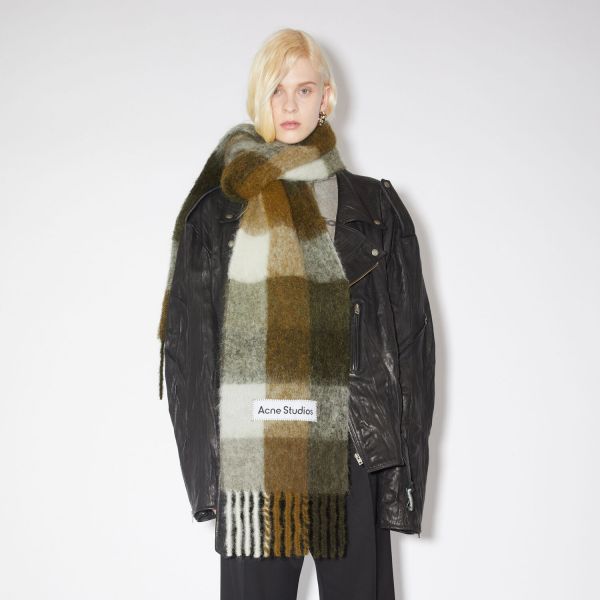 MOHAIR CHECKED SCARF 