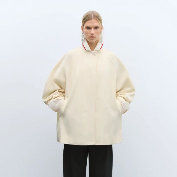 CROCHET COLLAR JACKET CREAM