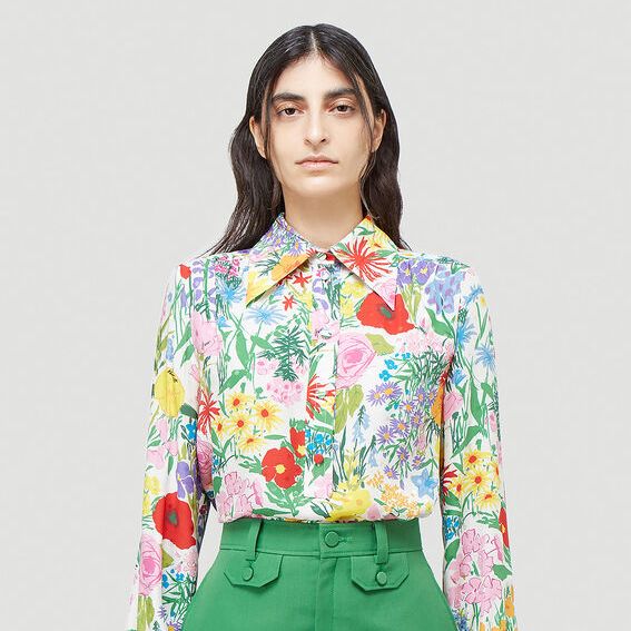 X Ken Scott Silk Shirt in Blue