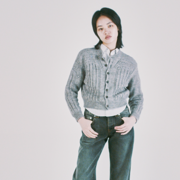 pointelle column cardigan